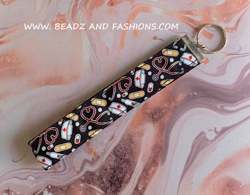 Long Black medical fob keychain #1