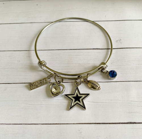 Cowboys charm expandable silver bracelet #5
