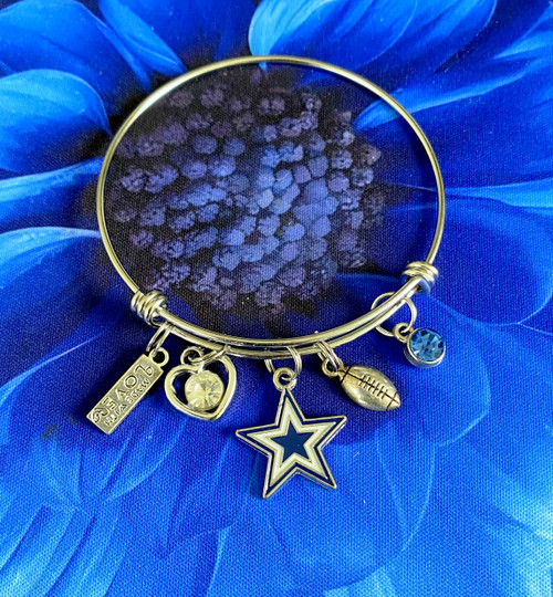 Cowboys charm expandable silver bracelet #5