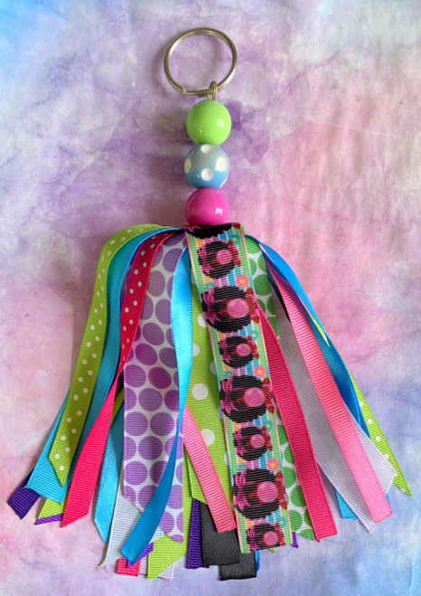 Bubble gum girl  tassel Keychain