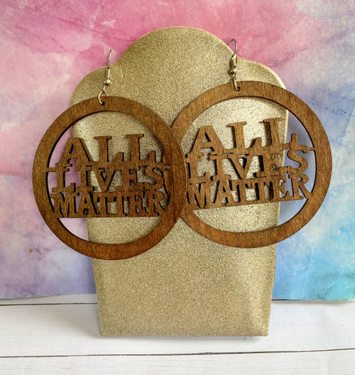 ALL LIVES MATTER wood earrings