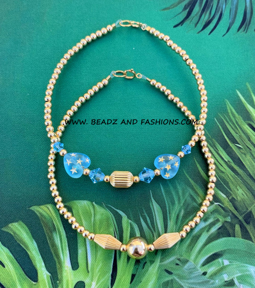 14k Gold 2PC stack SET bracelet #4