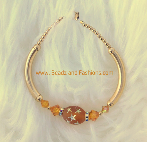Copy of 14k gold ANY COLOR oval stardust bangle #3
