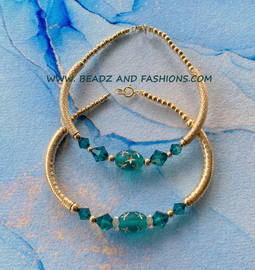 14k Gold 2PC ANY COLOR stardust stack bangle set #6