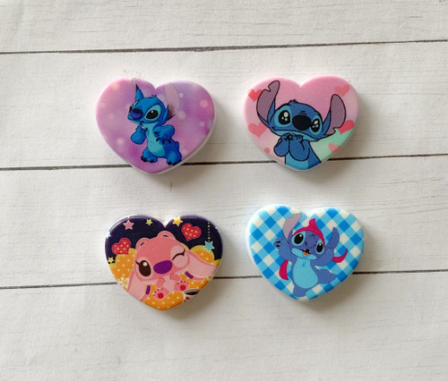 Lilo acrylic heart bead #1