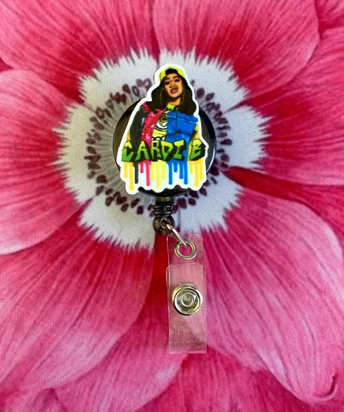 CARDI B planar badge reel #3