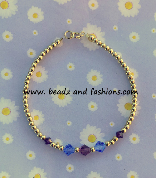 14k gold February & September bracelet
