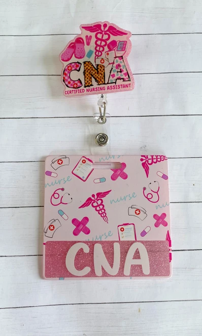 CNA pink Acrylic badge reel #1