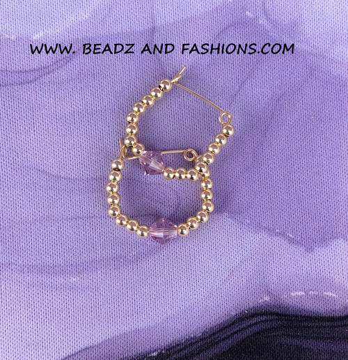 14k gold ANY SIZE June hoop earrings.