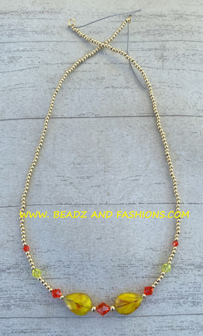 14k gold YELLOW TEARDROP necklace #1