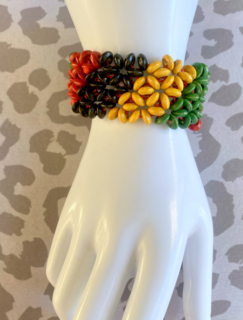 Africa wood stretch bracelet
