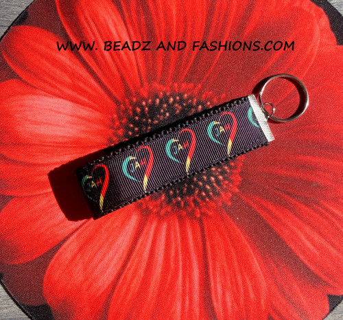 Jah heart fob keychain