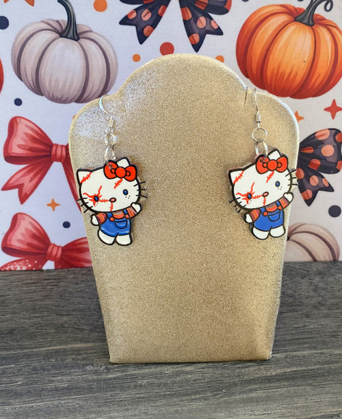 Halloween kitty planar earrings #5