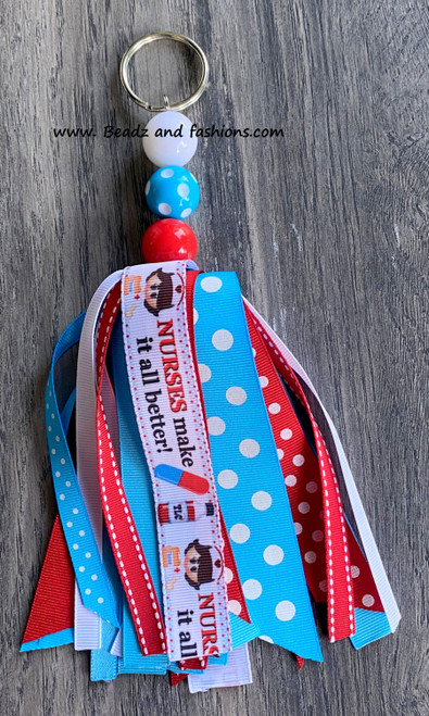 Nurses make it better tassel large keychain #3