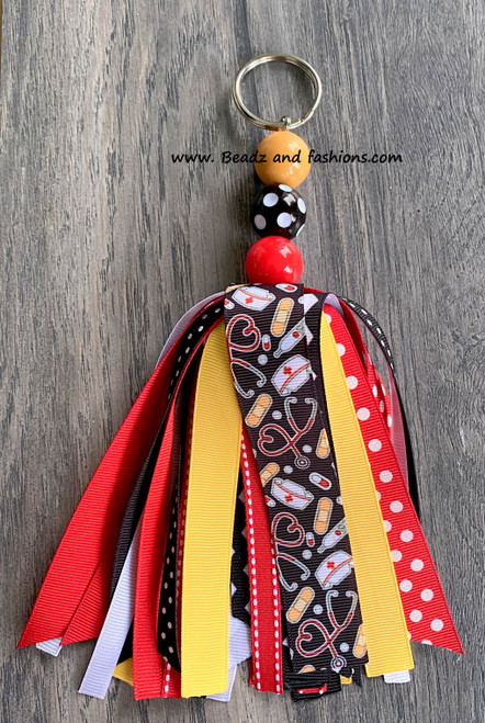 NURSE CNA tassel large keychain #1
