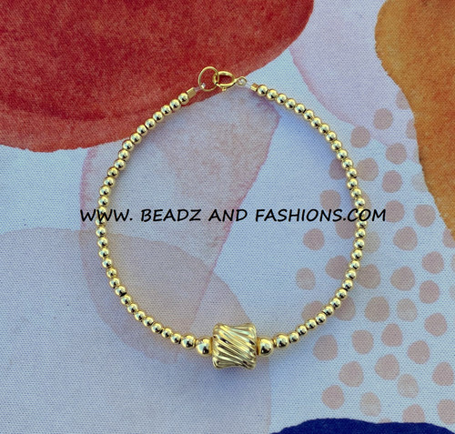 14k ALL gold TWIST tunnel bracelet #1