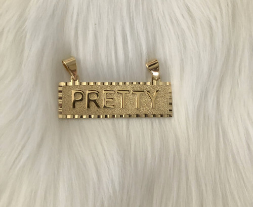 14k gold filled Pretty Block nameplate