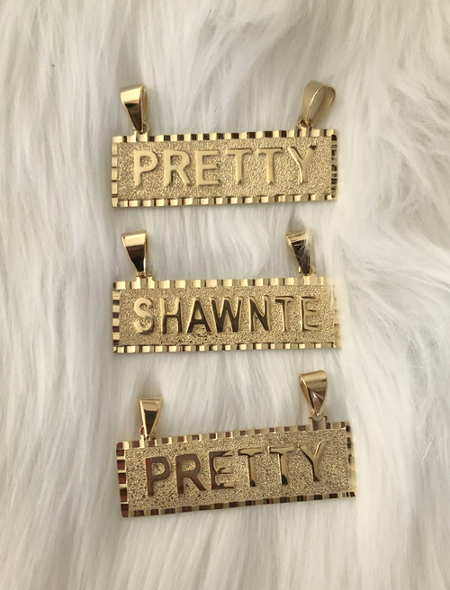 14k gold filled Block nameplate