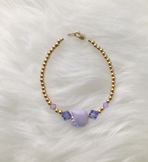 14k gold filled hello kitty purple bracelet