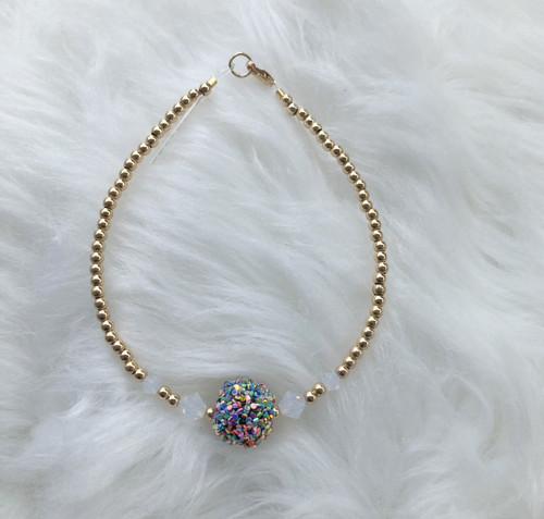 14k gold filled unicorn sparkle bracelet opal