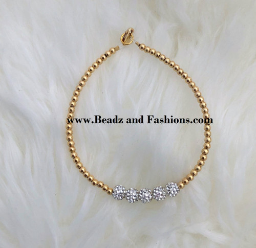 14k gold Mini white pave bracelet
