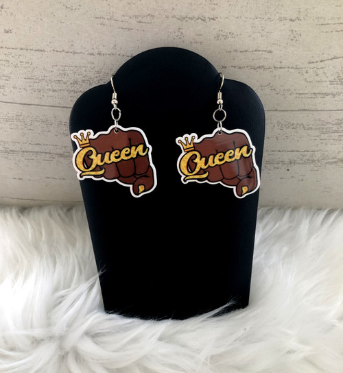 Queen fist planar earrings