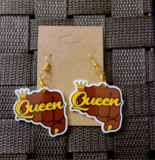 Queen fist planar earrings