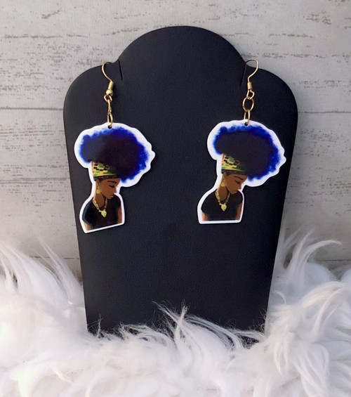 Blue Hair planar earrings #10