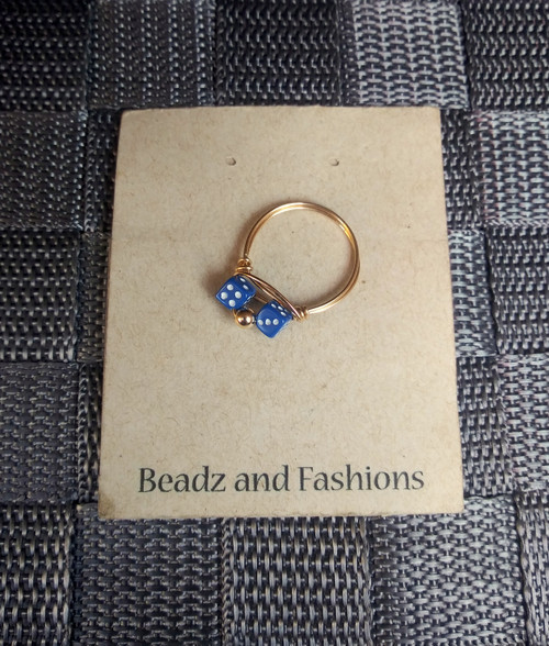 14k gold filled ANY COLOR dice ring #2