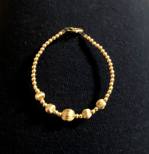 14k All gold ball bracelet