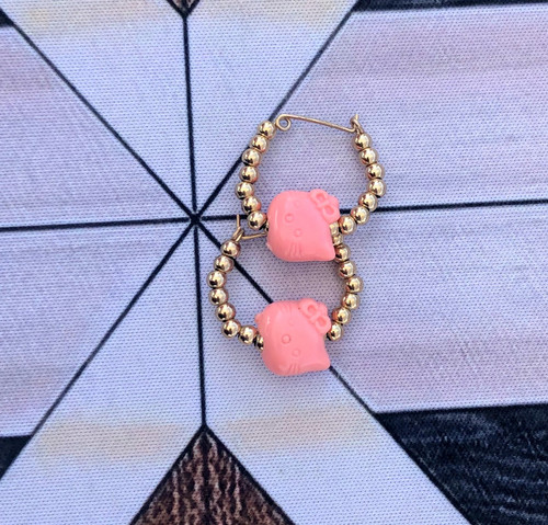 14k gold ANY SIZE hello kitty peach earrings