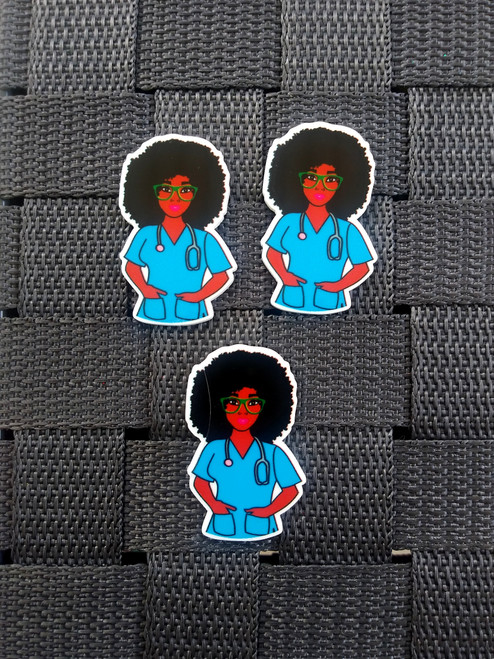 Black Nurse CNA scrub planar resin