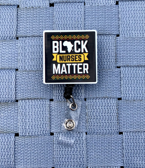 Black Nurse Matters planar badge reel