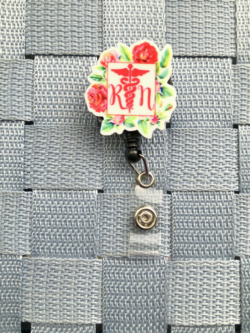 RN roses planar badge reel