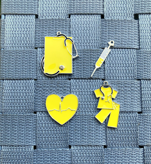 4pc yellow medical charm set