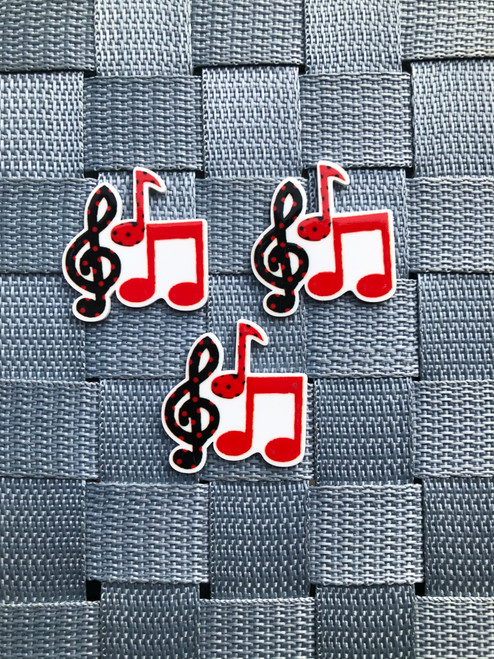 Music notes red planar resin