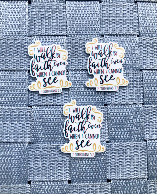 Walk by faith gold quote planar resin