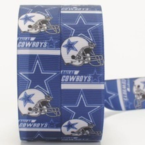 5 yards Cowboys star blue 7/8 sports Ribbon