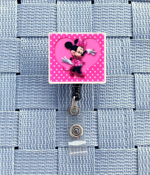 Minnie Mouse Pink planar badge reel