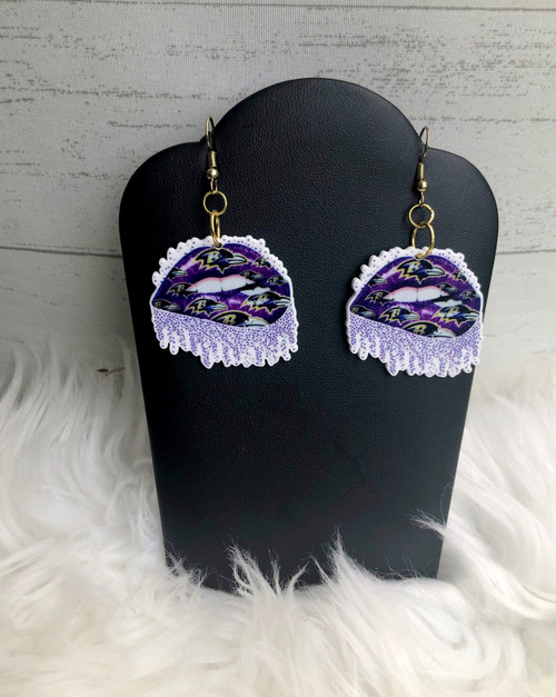 Ravens lip planar earrings #1