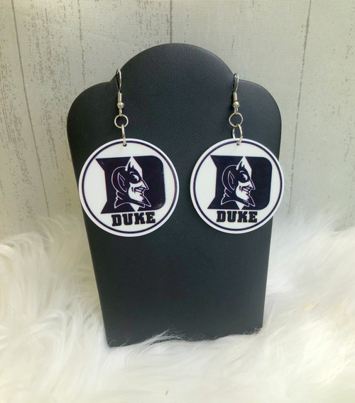 Blue Devils ROUND planar earrings #1