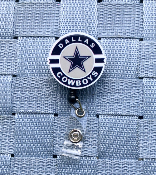 Cowboys round planar badge reel