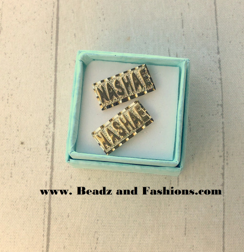 14k gold filled Nameplate earrings Nashae