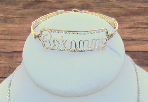 Sterling Silver Wire Name Bangle Whitney