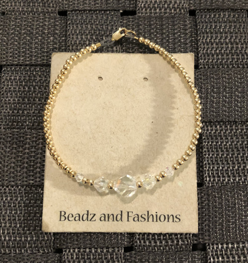 14k gold filled clear nugget bracelet