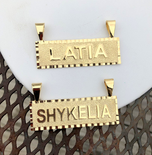 14k gold filled Block nameplates