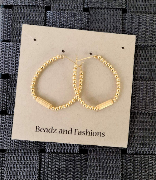 14k gold gold tube hoop earrings #2