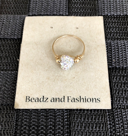 14k gold filled pave heart ring