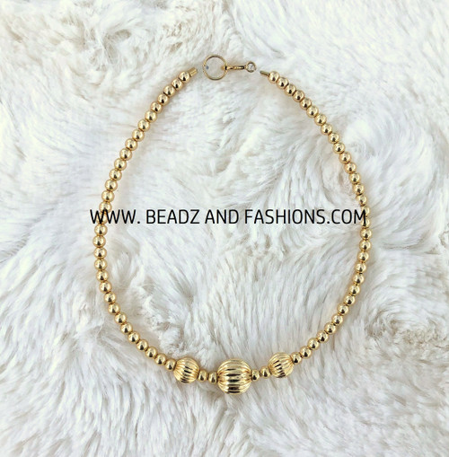 14k All gold ball bracelet #10