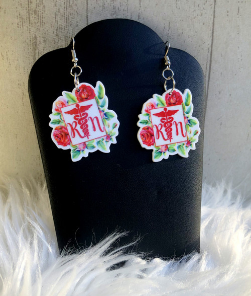 RN roses dangle earrings